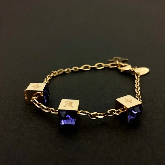 Authentic Louis Vuitton Gamble Bracelet blue/champagne colored - Picture 7 of 11